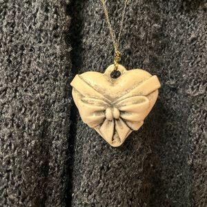 Renee Rayne White / Gray Heart Pendant Necklace